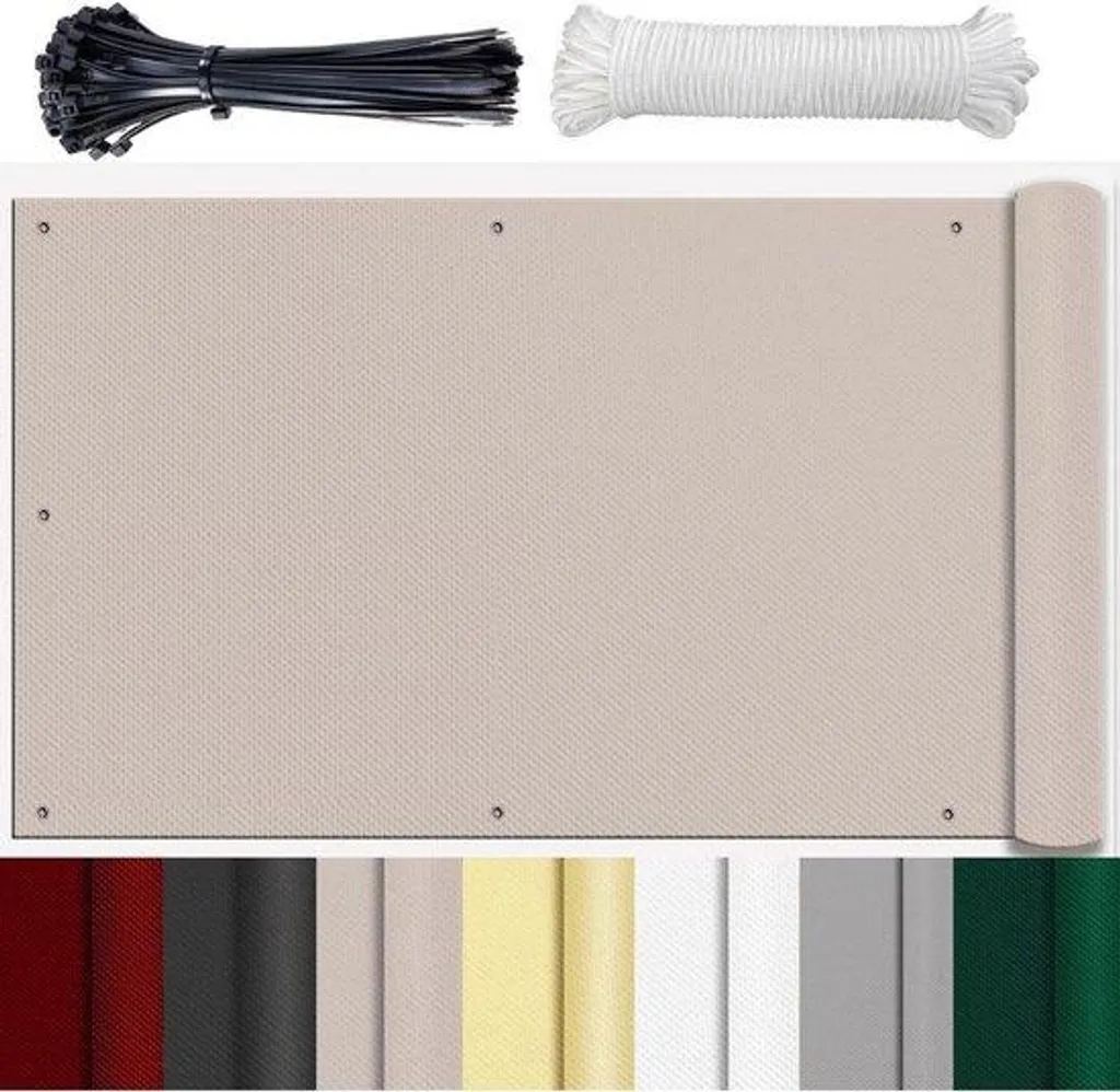 Pare-vue balcon design taupe 80 x 300 cm - Tissu robuste et durable