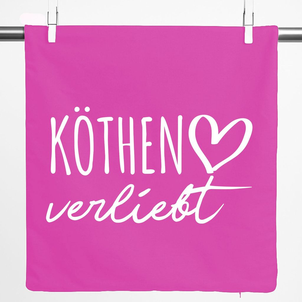 Huuraa Kissenbezug Köthen Anhalt verliebt 40x40cm Fuchsia Baumwolle Dekokissenbezug Geschenkidee