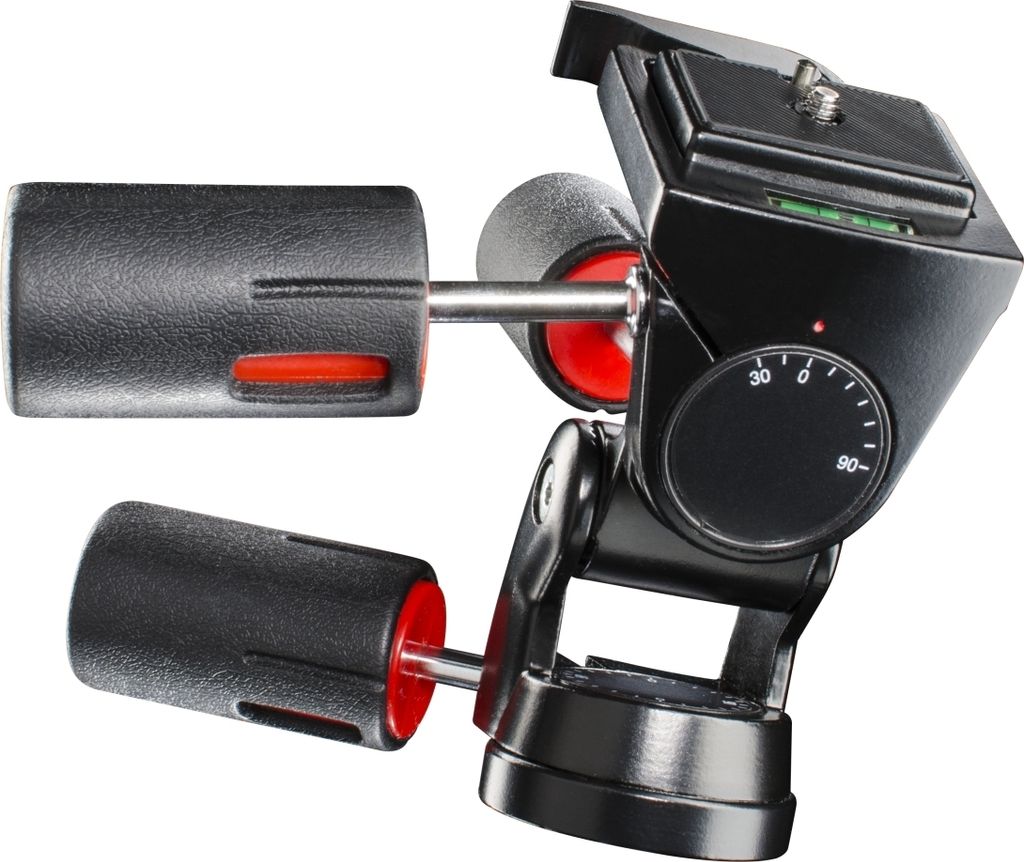 Walimex FT-010H Profi 3 Wege Neiger - 190 x 160 x 135 mm - max. Last 5 kg - 1/4" und 3/8" Anschluss - 3D Stativneiger inkl. Schnellwechselplatte - ...