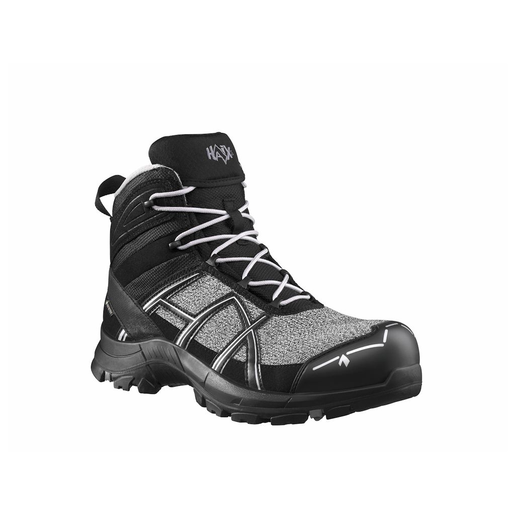 Haix Sicherheitsstiefel BLACK EAGLE Safety Pro mid/black-silver 610039, Farbe:schwarz,grau, Größe:UK 7.0 / EU 41