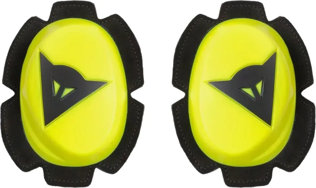 Sliders Genou Dainese Pista Jaune Fluo pour Poser le Genou en Moto