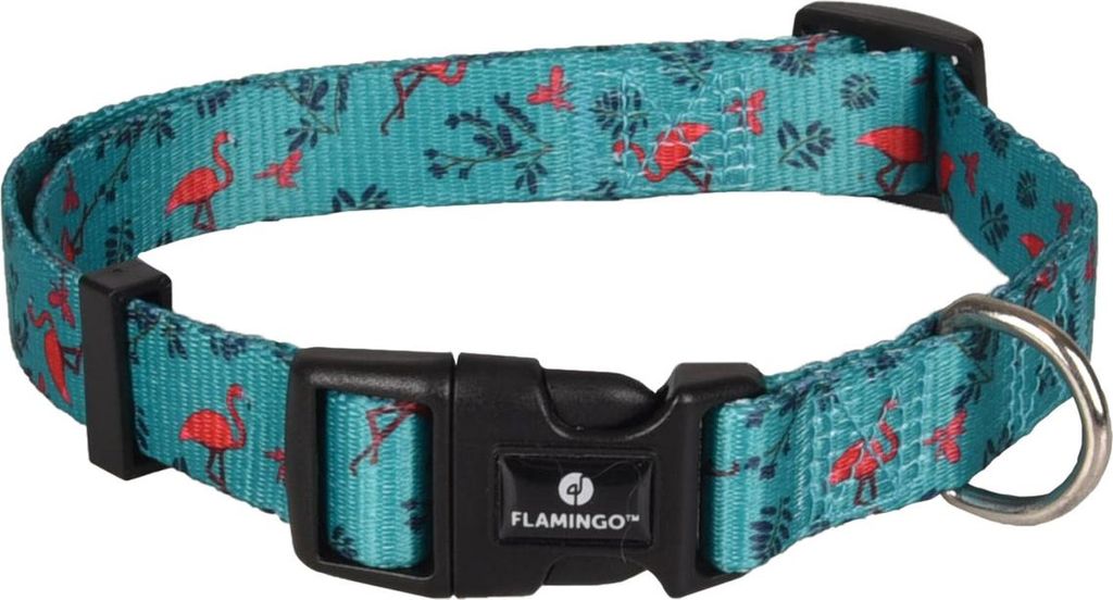 Flamingo Halsband Samar mit Flamingo grün, Maße: 40-55 cm / 20 mm
