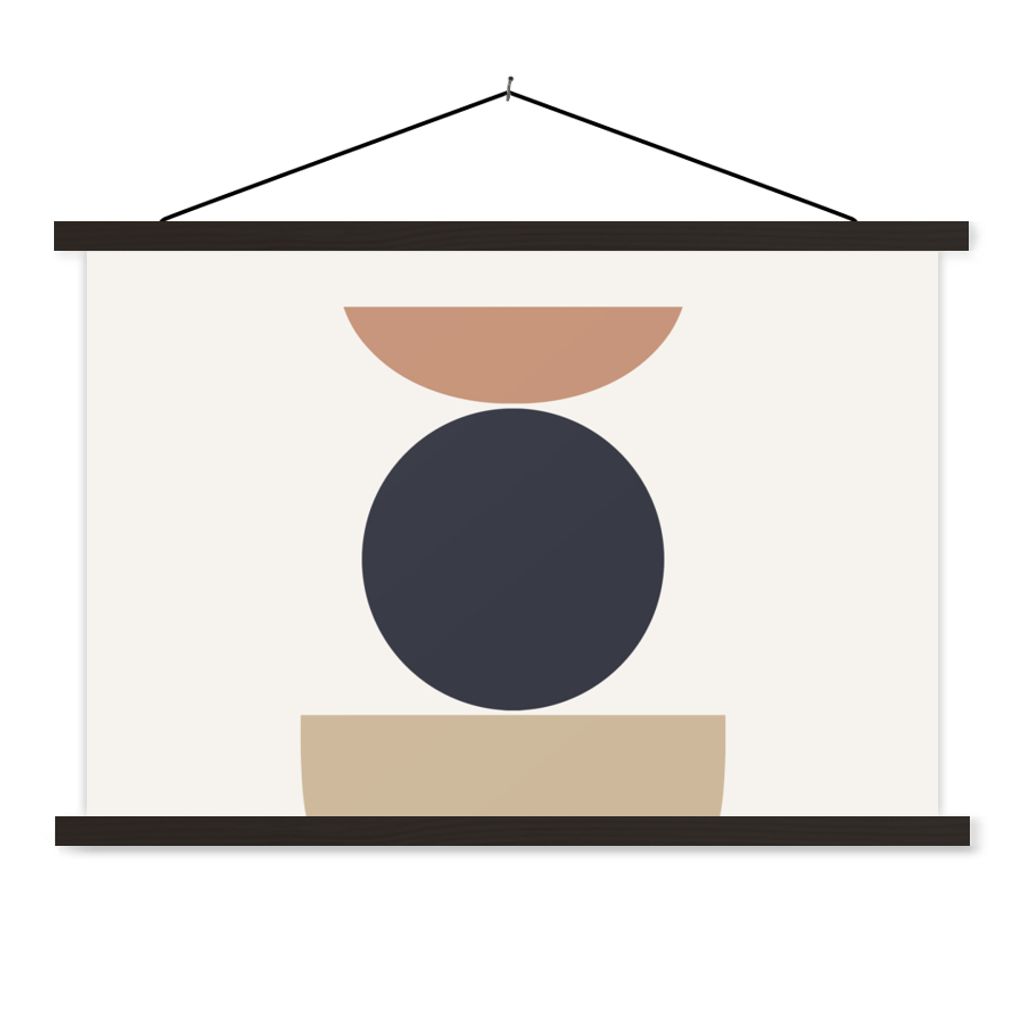 MuchoWow Textilposter Kreis - Geometrische Figuren - Abstrakt 120x80 cm mit schwarzem Rahmen - Wanddeko