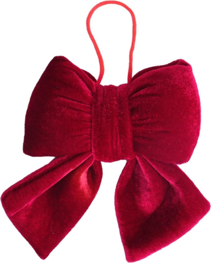 Rote Samtschleifen im Vintage-Stil, Plüsch-Weihnachtsschleifen zum Aufhängen, ideal für Weihnachtsdekorationen wie Kränze, Girlanden, Treppenau...