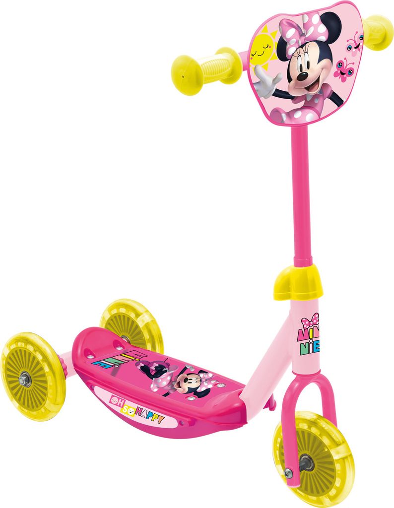 Disney Minnie Mouse 3-Rad Baby Scooter, Verstellbar, Mit Rutschfester Plattform