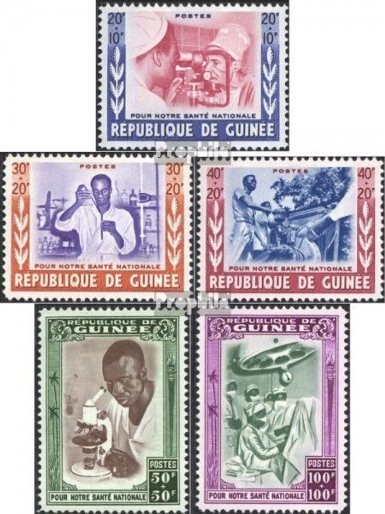 Briefmarken Guinea 1960 Mi 37-41 (kompl.Ausg.) postfrisch Gesundheitspflege