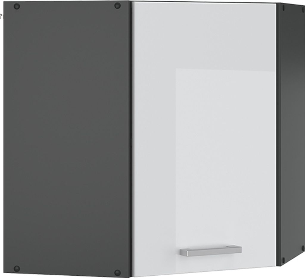 Eckhängeschrank Vicco R-Line Weiß Hochglanz 57 cm, Model Produktbild 