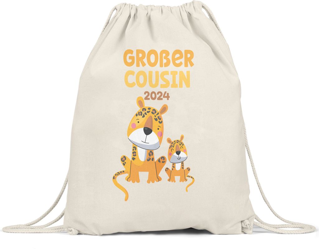 Großer Cousin 2024 Turnbeutel Gymsack Löwen Cousin Familien Love Liebe Geborgenheit Beschützer Fam Cousins Zusammenhalt