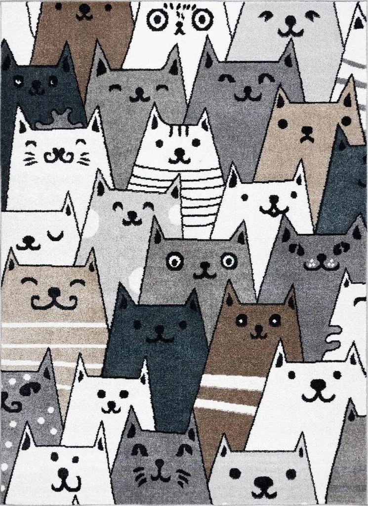 Tapis enfant Fun Gatti Cats multi 160x220 cm pour chambre de garçon