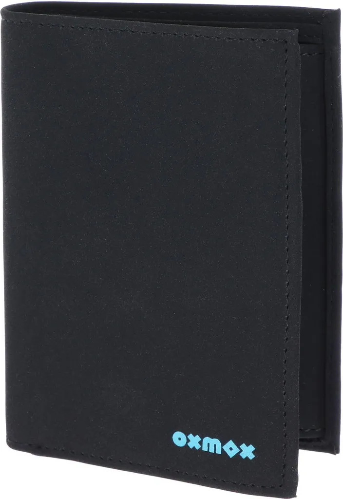 Portafoglio Vegano Oxmox New Cryptan RFID Protect Cyan Black Nero