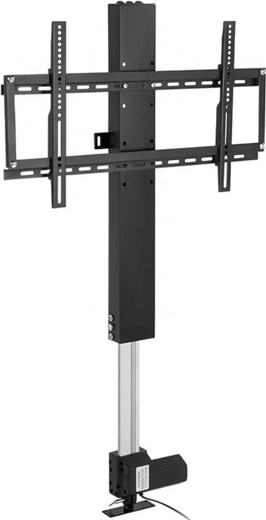 Support TV motorisé mural noir orientable pour écrans plats de 55 pouces