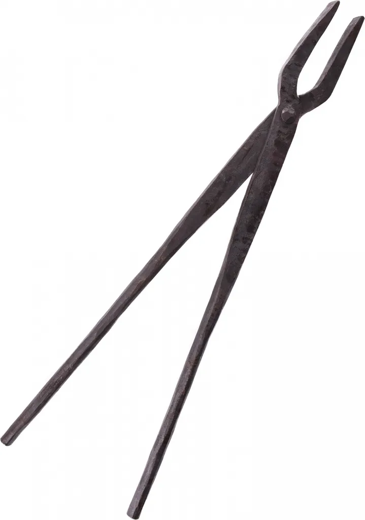 Pince forgée plate de 38 cm en acier carbone noir pour forge
