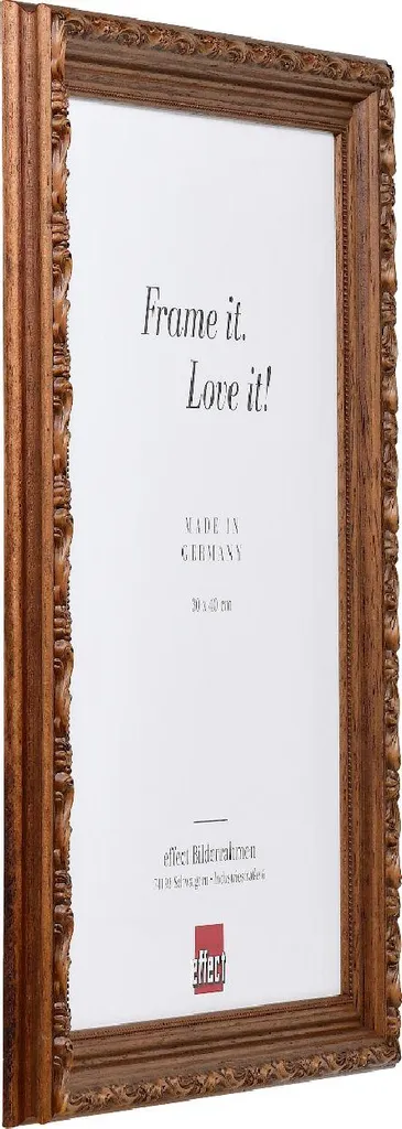Cornice Barocca Legno 20x30 Marrone Profilo 63 con Vetro Artistico Online - 2
