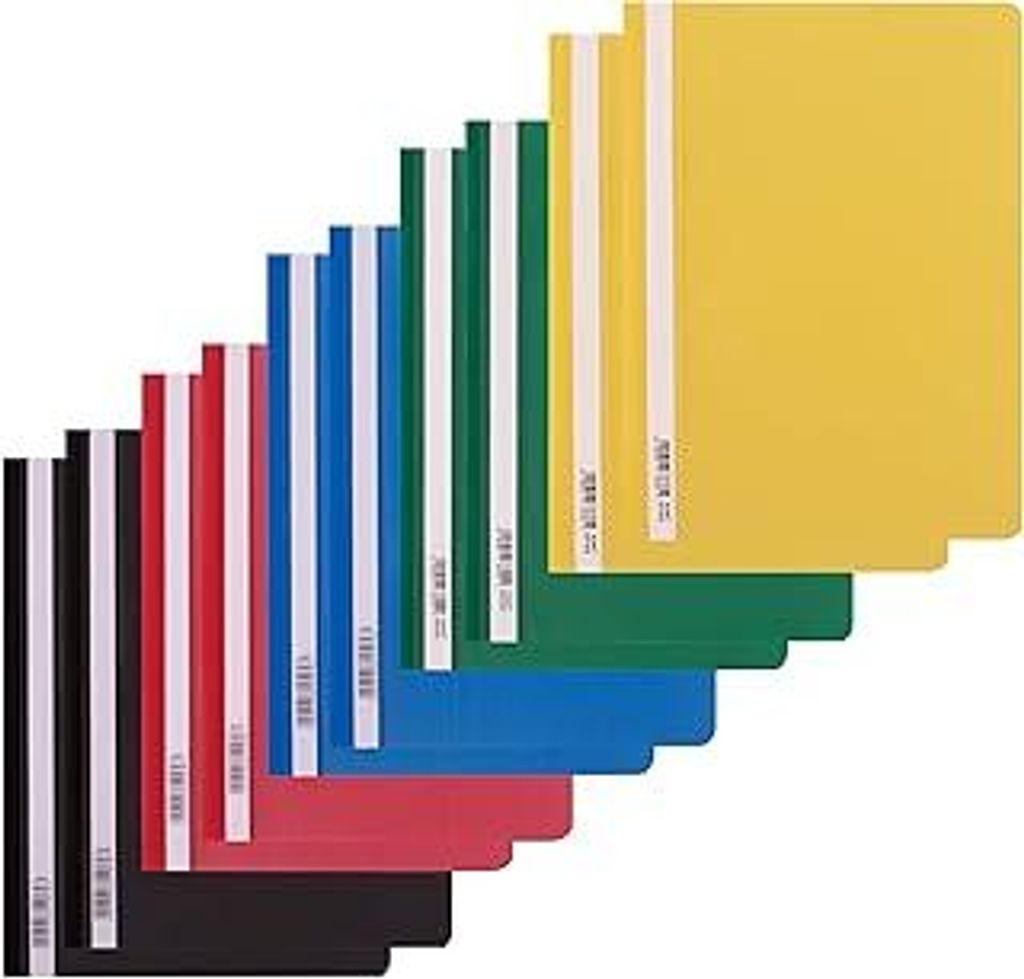 Schnellhefter Sichtmappe A4 ohne Lochung aus PP-Kunststoff 10er Set | Dokumentenmappe mit Beschriftungsstreifen für Büro und Schule