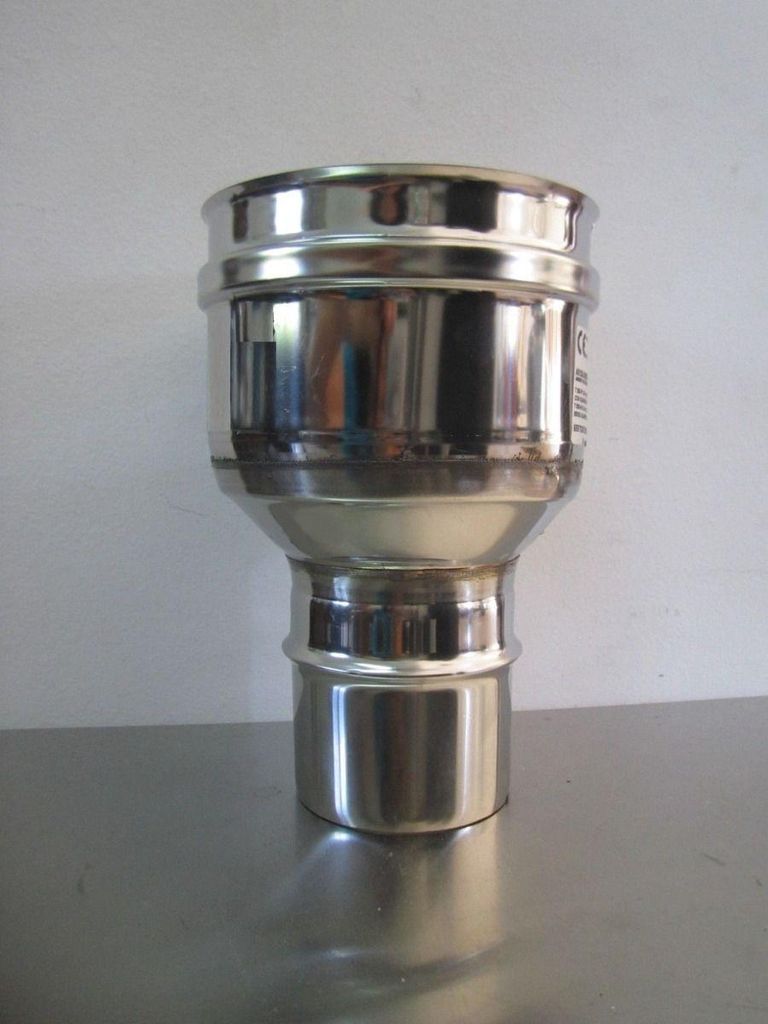 Querschnittsreduzierung und Querschnittsvergrößerung für Edelstahl-Rauchrohr - Ø 150 F / 200 M mm