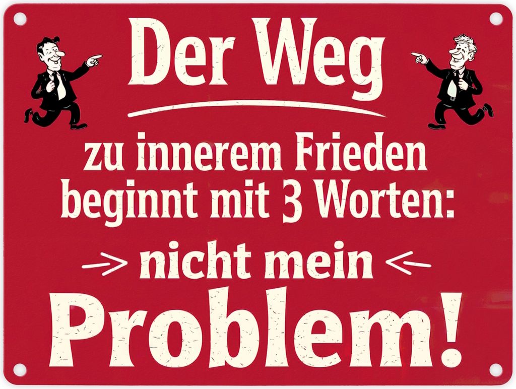 Nicht mein Problem - Metallschild in 15x20 cm für inneren Frieden