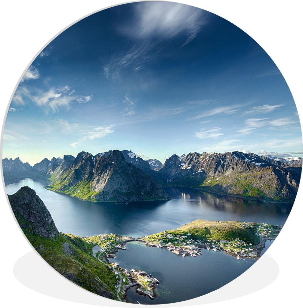MuchoWow Rundes Wandbild - Runde Bilder Panoramablick Lofoten Norwegen Ø 60 cm Kreis Wanddekoration Kunststoff - Wandkreis - Wandschmuck - Wand ...