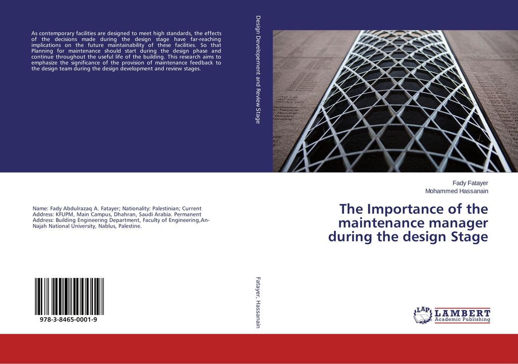 The Importance of the maintenance manager during the design Stage