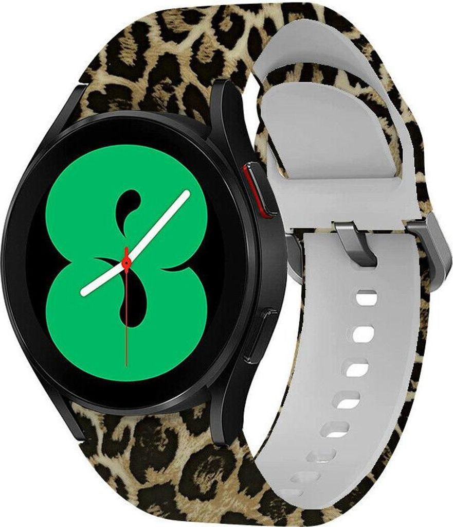 Strap-it Silikonarmband mit Print passend für Samsung Galaxy Watch 7 (40&44mm) / 6 / 6 Classic / 5 / 5 Pro / 4 / 4 Classic / FE – Leopardenmuster