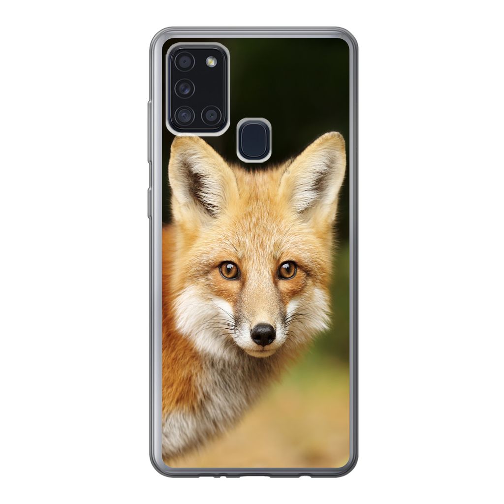 MuchoWow Handyhülle Schutzhülle Hülle für Samsung Galaxy A21s Fuchs - Welpe - Porträt Silikon Softcase Handy Hülle - Hartschale