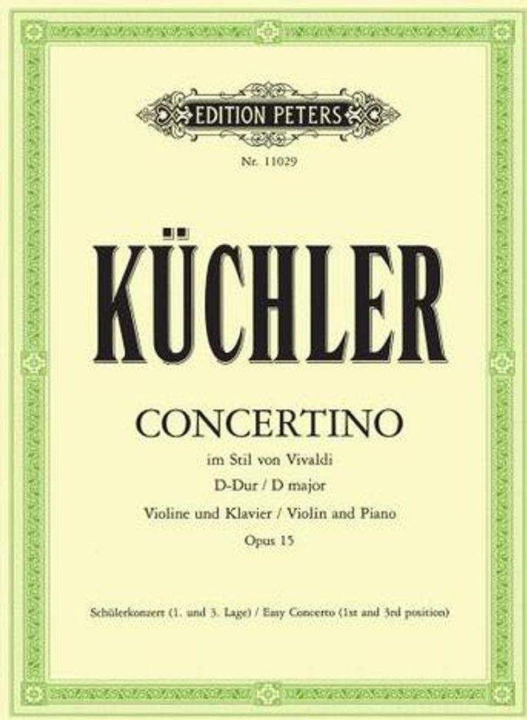 Concertino im Stil von Vivaldi D-Dur op. 15, für Violine und Klavier, Klavierpartitur und Violinstimme