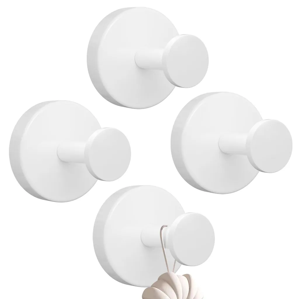 Lot de 4 Ventouses Filetées Inox 304 Blanches - Charge Lourde 5 kg Max