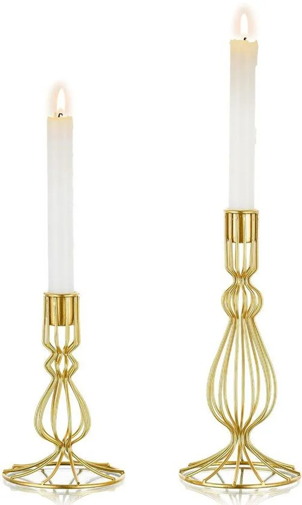 Ensemble de 2 bougeoirs modernes en métal noir mat pour bougies piliers