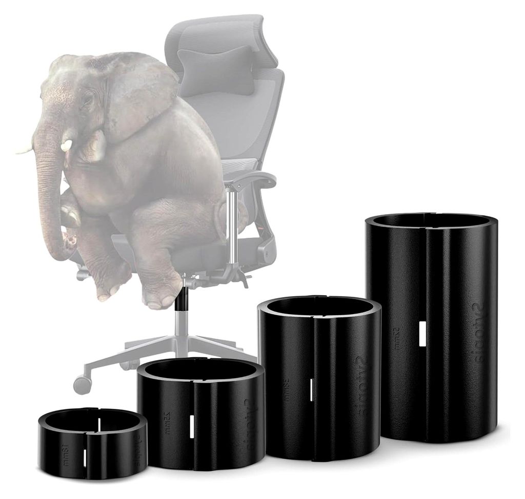 Gasdruckfeder für Bürostühle, 4 Stück, Werkzeug zur Fixierung von absinkenden Stühlen, bis 450 kg, werkzeuglos, einstellbare Stuhlhöhe, 28 mm...