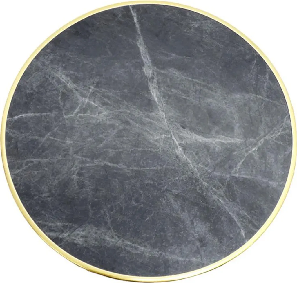 Plateau de table rond pour jardin en marbre noir de diamètre 50cm