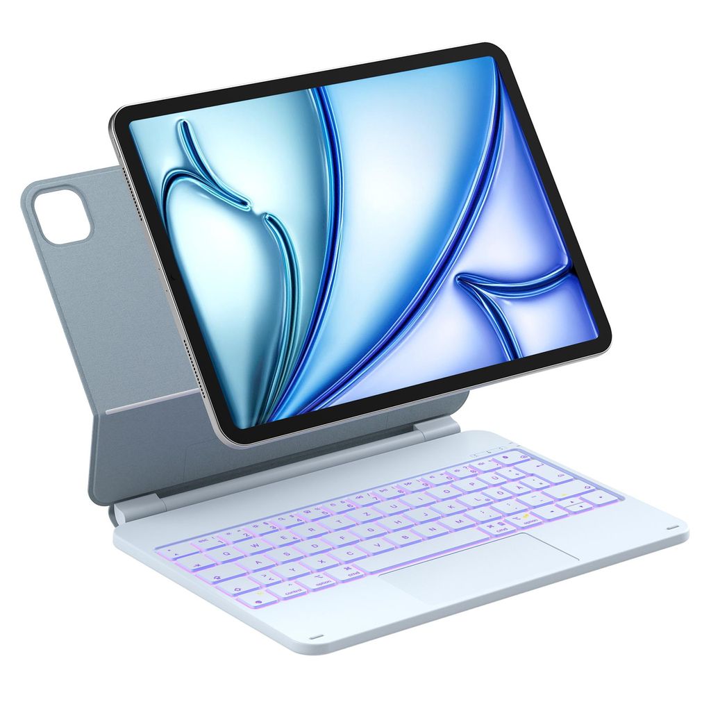 Inateck Magic Tastatur für iPad Air 11 Zoll M4/M3/M2 (2026/2025/2024),Air 5/4, Pro 11 Zoll, Freitragender Ständer, 7-Farbige Hintergrundbeleuchtung
