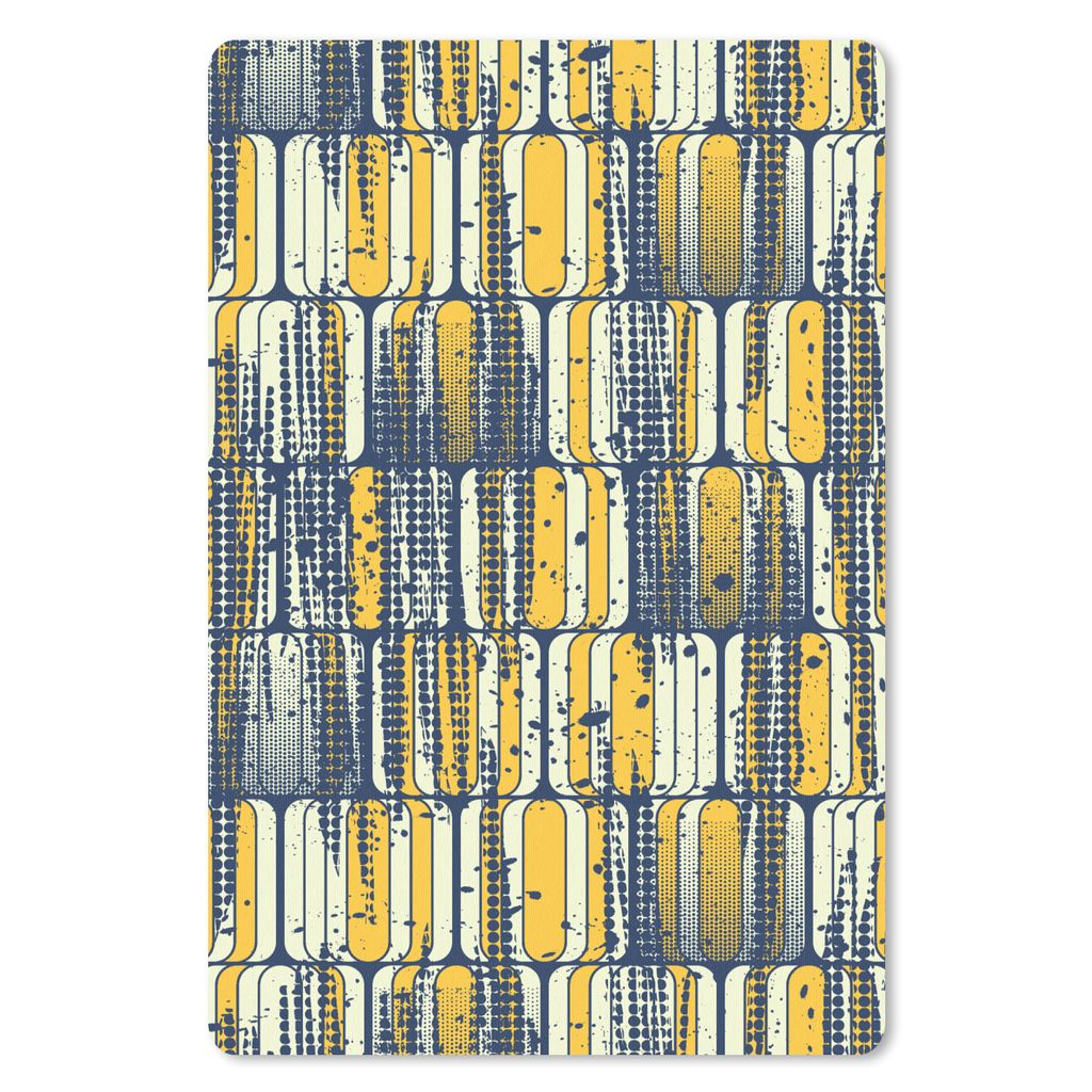 MuchoWow Mauspad Mousepad Sechziger Jahre - Muster - Gelb - Rock 18x27 cm - Mousepads - Maus Mat - Pad - Mausunterlage