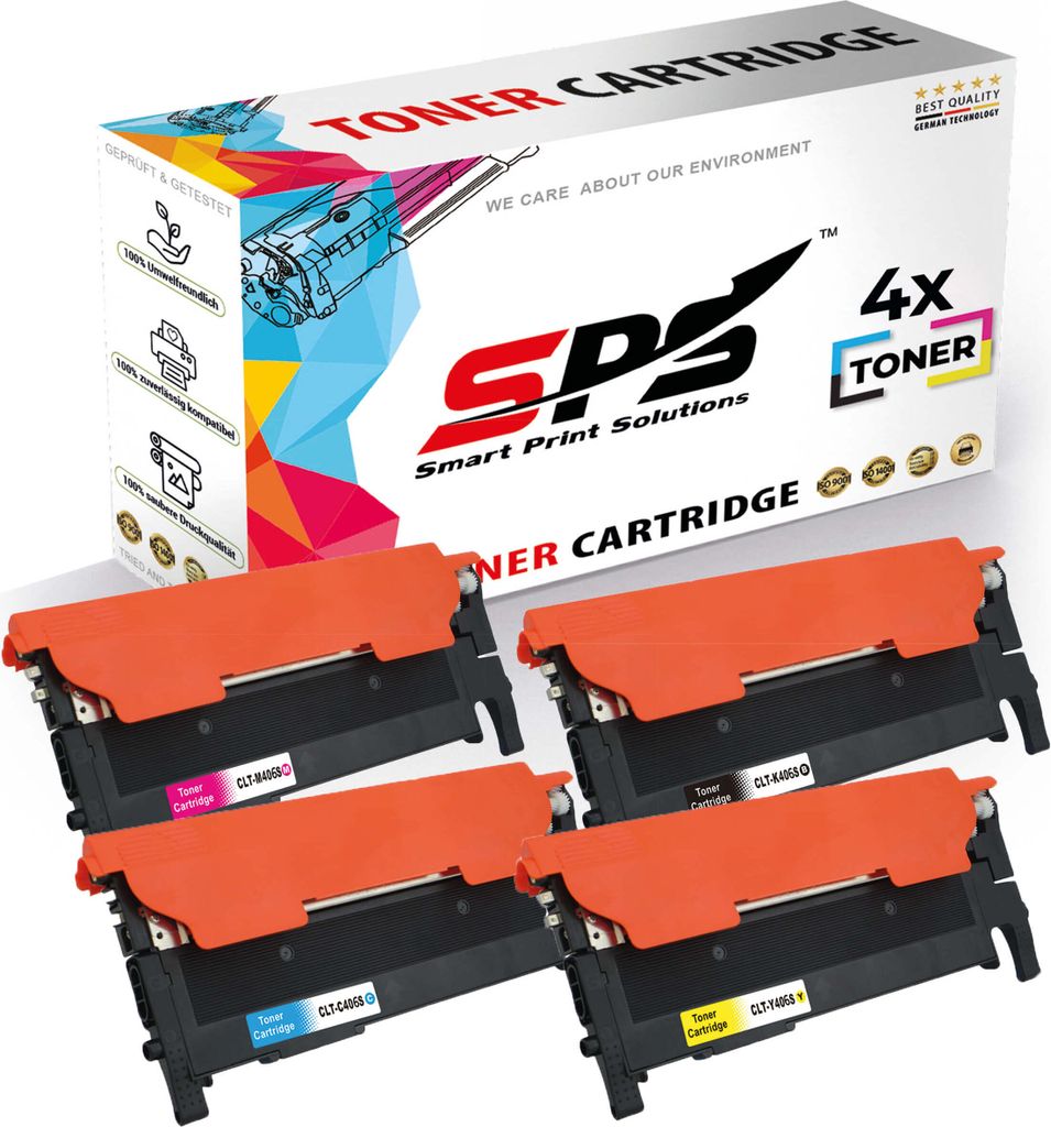 4x Multipack Set Kompatibel für Samsung Xpress C 410 W (CLT-C406S, CLT-M406S, CLT-Y406S, CLT-K406S) Toner