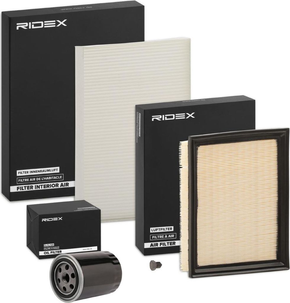 RIDEX Filterset Inspektionspaket Filtersatz für VW GOLF III (1H1) Golf IV Cabrio (1E) Golf III Cabrio (1E7) GOLF III Variant (1H5) Vento (1H2)