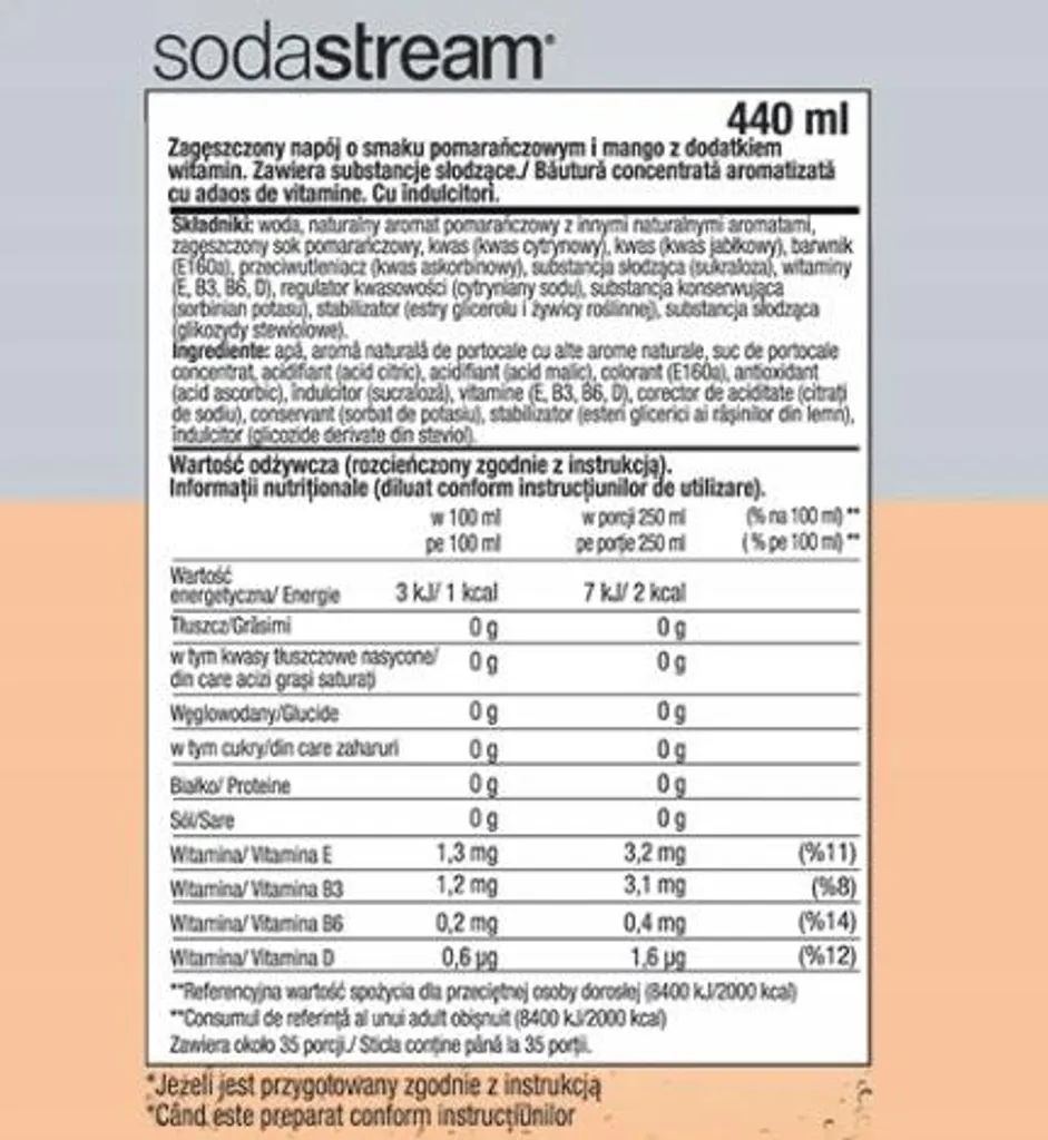 Offerta Sciroppo SodaStream Gusto Cola e Mango Arancia - Party Pack - 5