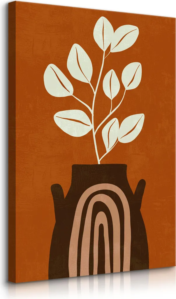 Muralo su tela BLÄTTER brocca astrazione murale stile boho l. 70cm x h. 100cm