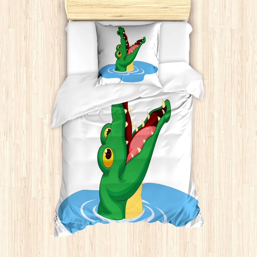Copripiumino Singolo ABAKUHAUS 135x200 Coccodrillo Verde Petrolio