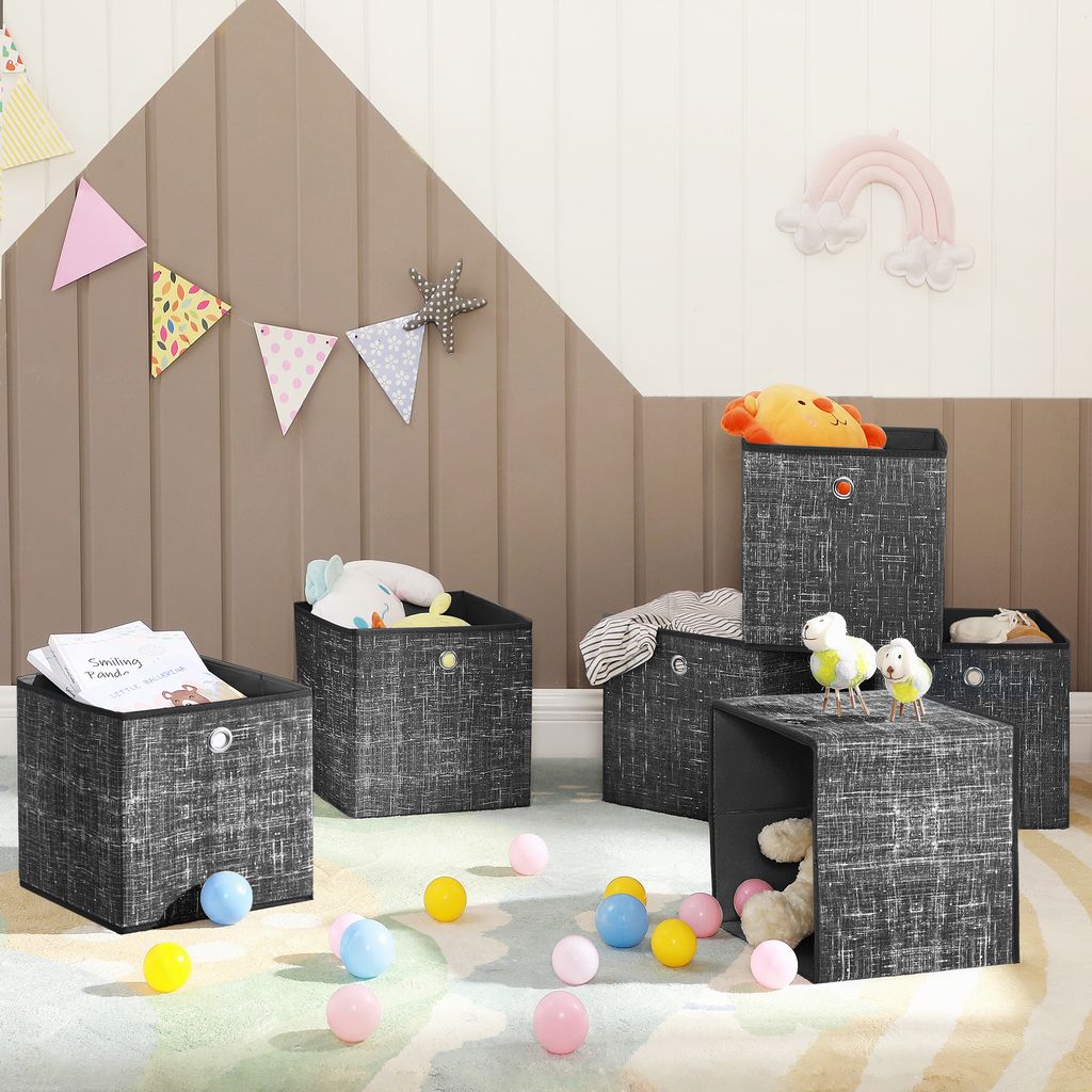 SONGMICS Aufbewahrungsbox, 6er Set, Ordnungsboxen aus Produktbild 