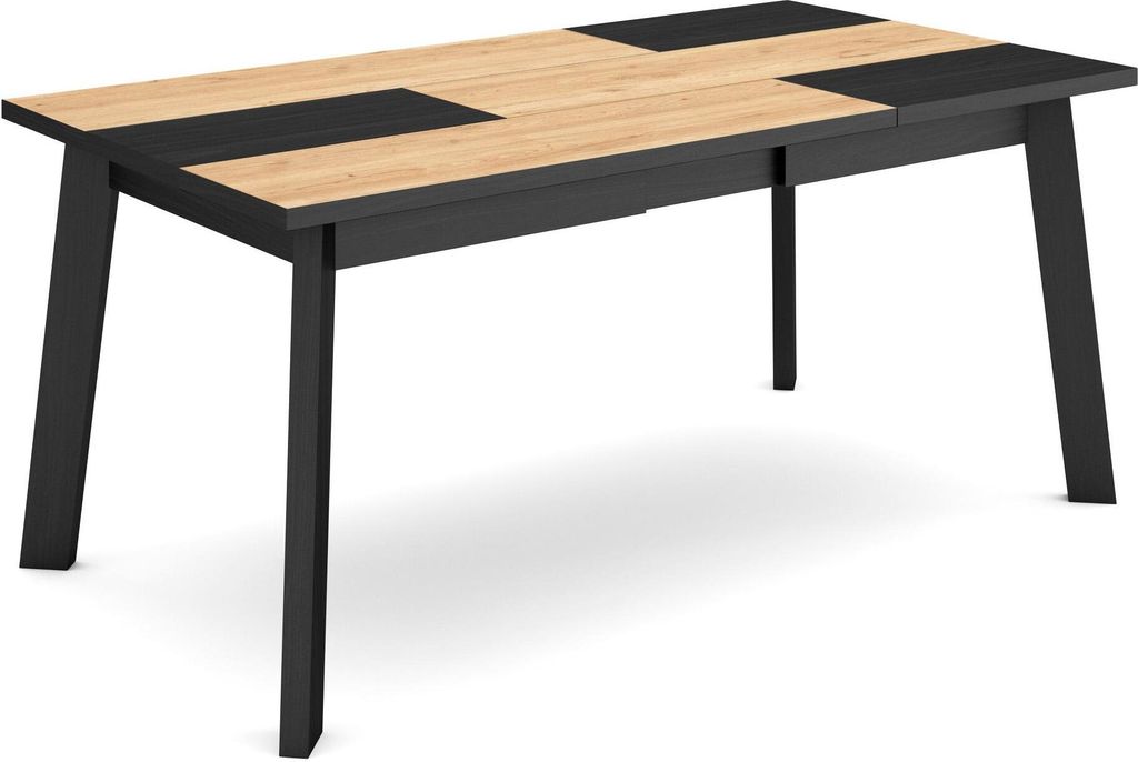 Esszimmertisch, 167x90x75cm, Für 8 Gäste, Hölzerne Beine, Eiche Schwarz