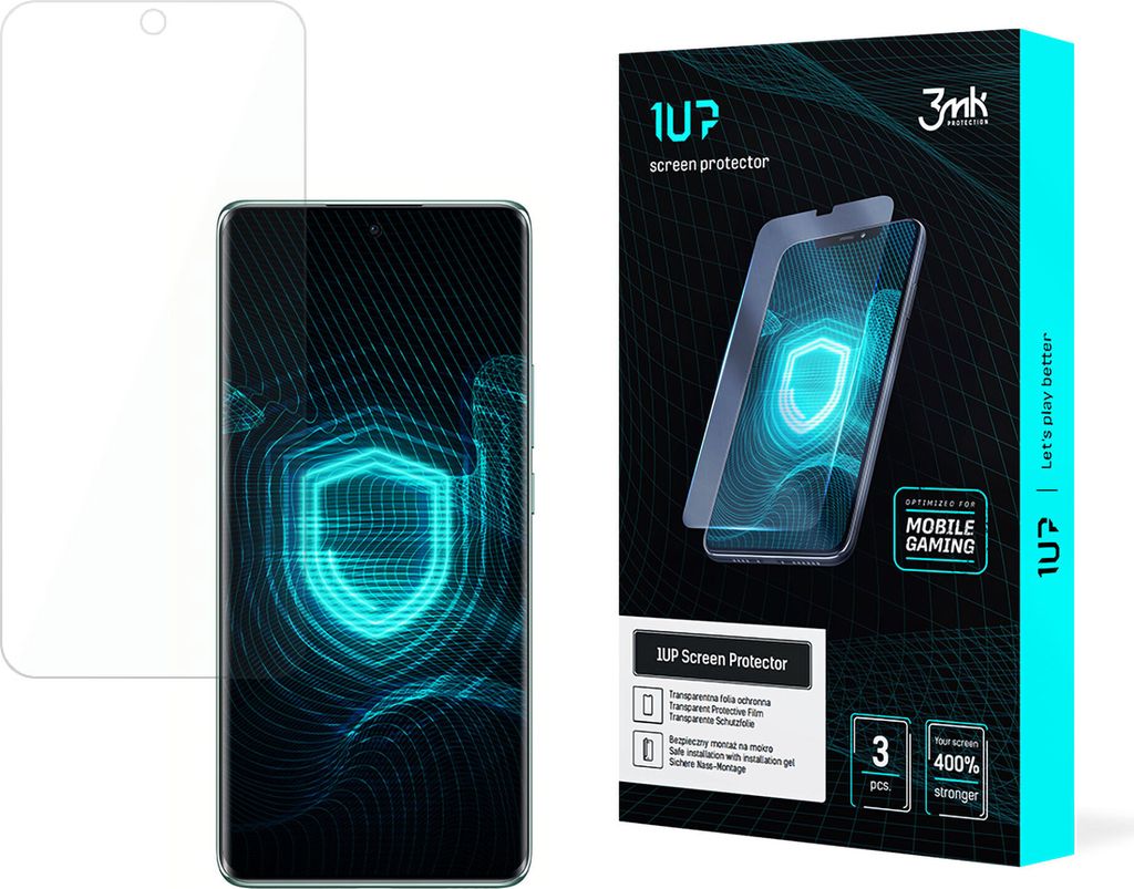 3mk Display Schutzfolie 1UP für Oppo Reno 12 Pro transparent Gaming (3 Stück)