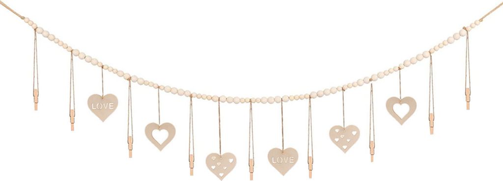 Fotorahmen Hanging Seil Bohemian Style Holzperlen handgefertigt ohne Schlupf mit Clip DIY Bastel Geschenk Wandbildmatten Cliphalter Organizer Home ...