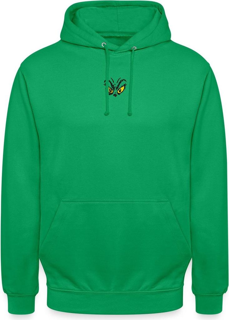 Spreadshirt Der Grinch Stick-Motiv Grinch Augen Uni Hoodie, M, Kelly Green