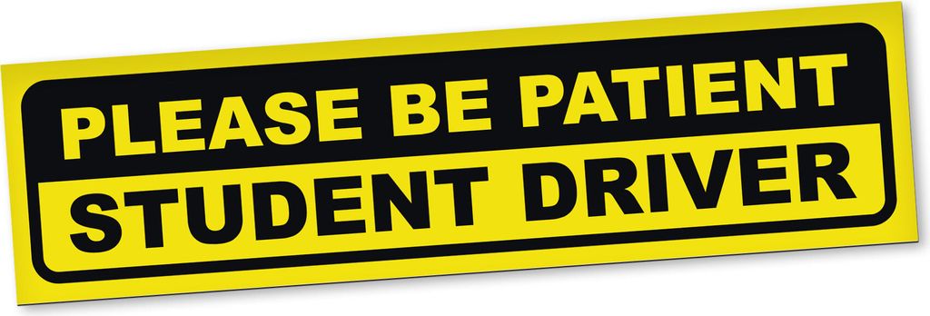 PantherPixel Please Be Patient Magnetschild Auto Student Driver Magnetfolie Geschenkidee 30 x 8 cm REFLEKTIEREND