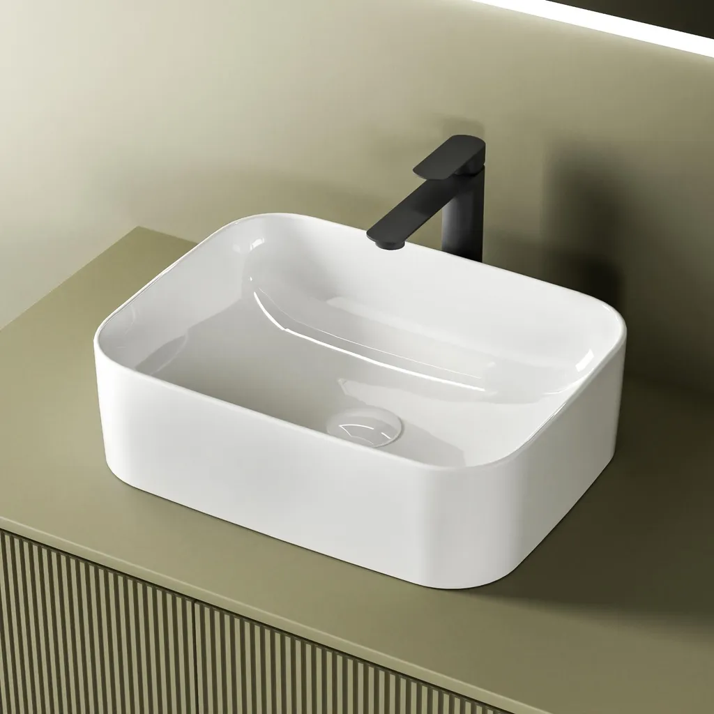 Lavabo Bagno da Appoggio EMKE - Chic Bianco Lucido 50.5x38cm