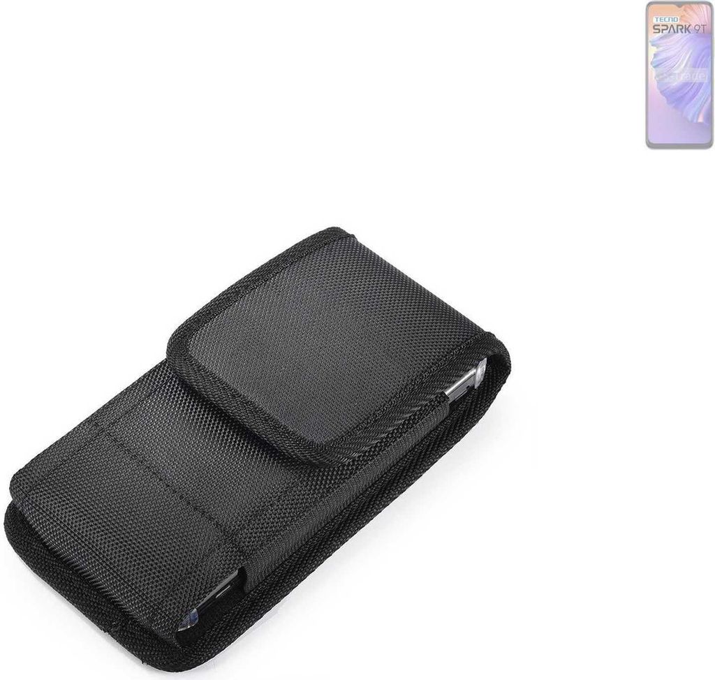 Holster Gürteltasche kompatibel mit Tecno Spark 9T Holster Gürtel Tasche wasserabweisend Handy Hülle Schutz Hülle Outdoor schwarz K-S-Trade