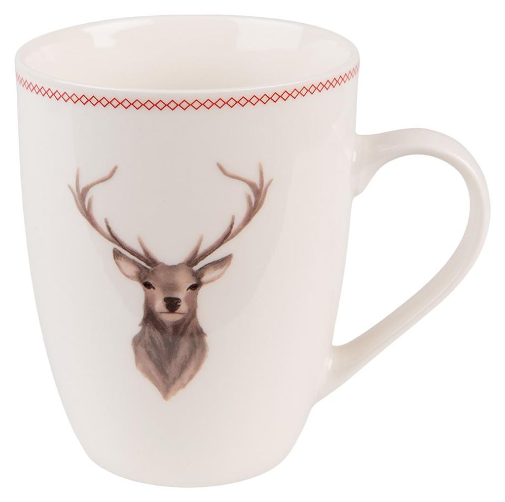 Tazza Clayre & Eef 300 ml Beige Marrone Porcellana Cervo Immagine del prodotto 