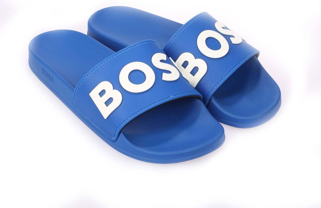 Hugo Boss - Damen Badesandale "Kirk", Logo GT5205 (38 EU) (Blau)