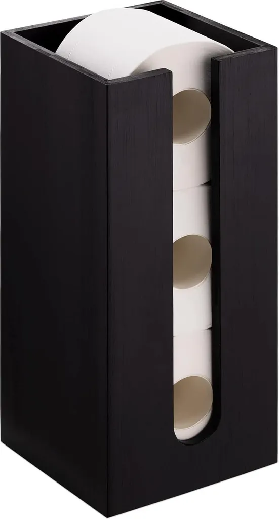 Porte-Papier Toilette Bambou Autonome - Réserve de 3 Rouleaux Stable