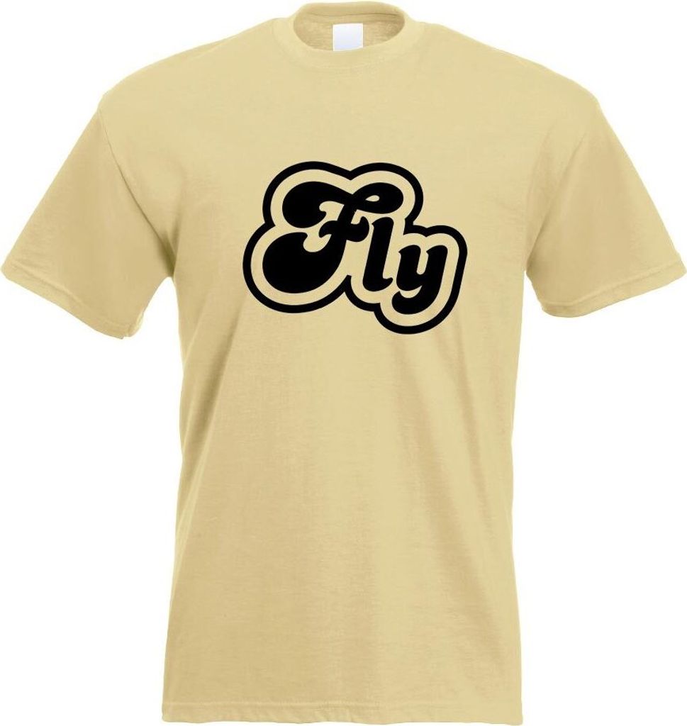 Kiwistar - T-Shirt - Khaki - Fly Sein Motiv Bedruckt Funshirt Design Print - mit Motiv Bedruckt - Funshirt Design - Sport - Freizeit - Herren - XXL