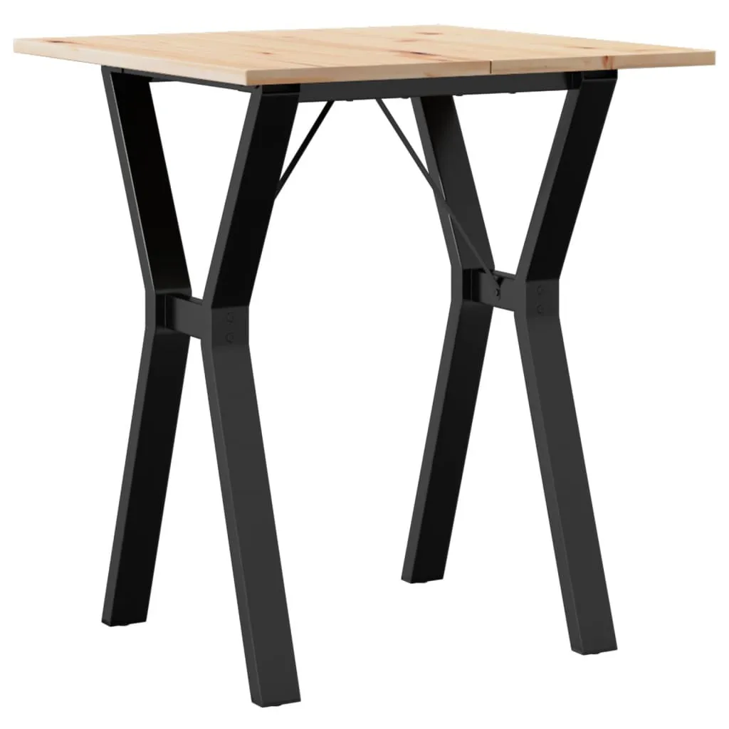 Tavolo Bistrot 60x60 Legno Massello Pino e Gambe Acciaio Y-Frame Loft
