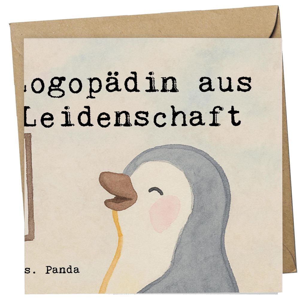 Mr. & Mrs. Panda Glückwunschkarte Logopädin Leidenschaft Design - Weiß - Geschenk, Schenken, Studium, Spruch, faltkarte, Ausbildung, Grußkarte,...